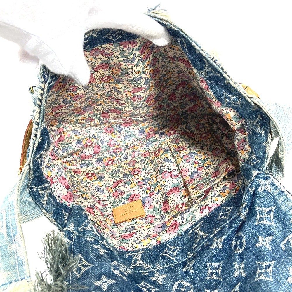 LOUIS VUITTON M95374 MonogramDenim Patchwork Post Messenger Bag Shoulder Bag