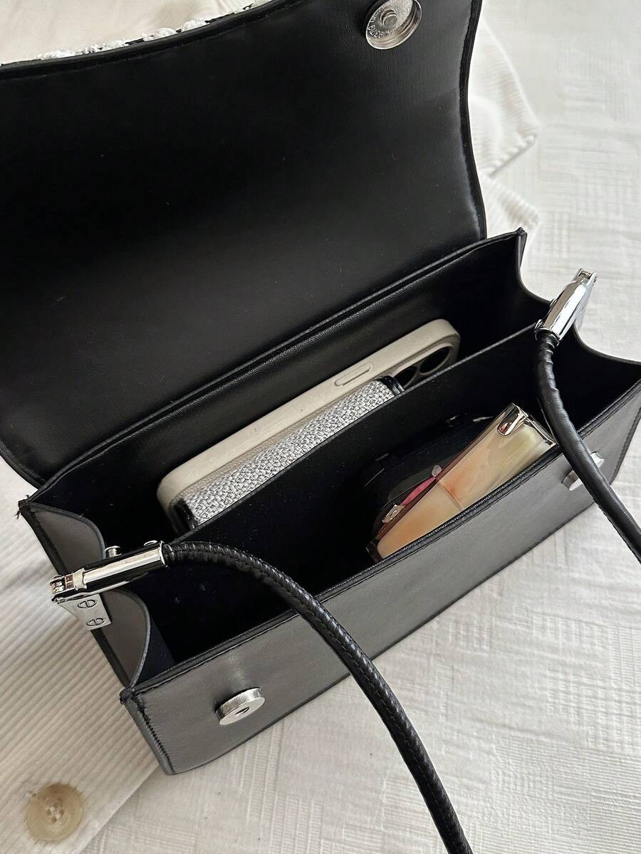 Vintage Asymmetrical Flap Shoulder Bag Women Elegant Old Money Square Tote