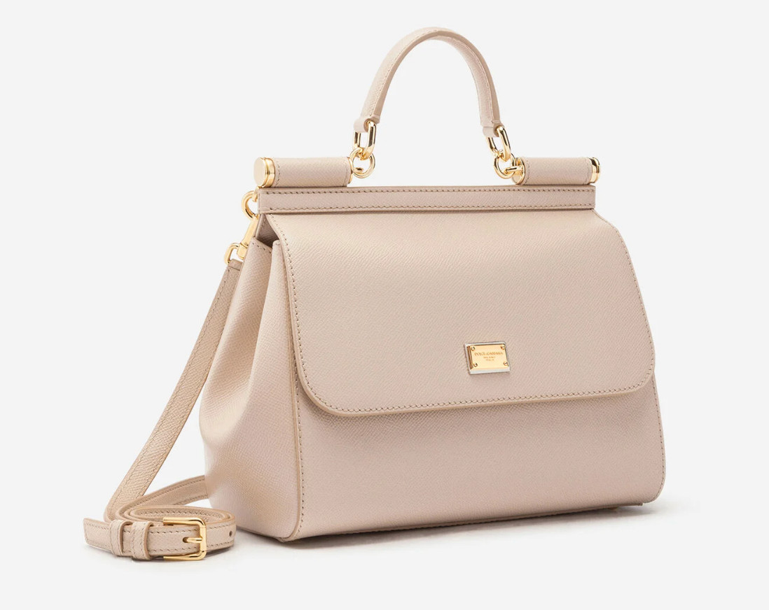 Dolce & Gabbana Sicily Large Top Handle Bag in Nude Blush