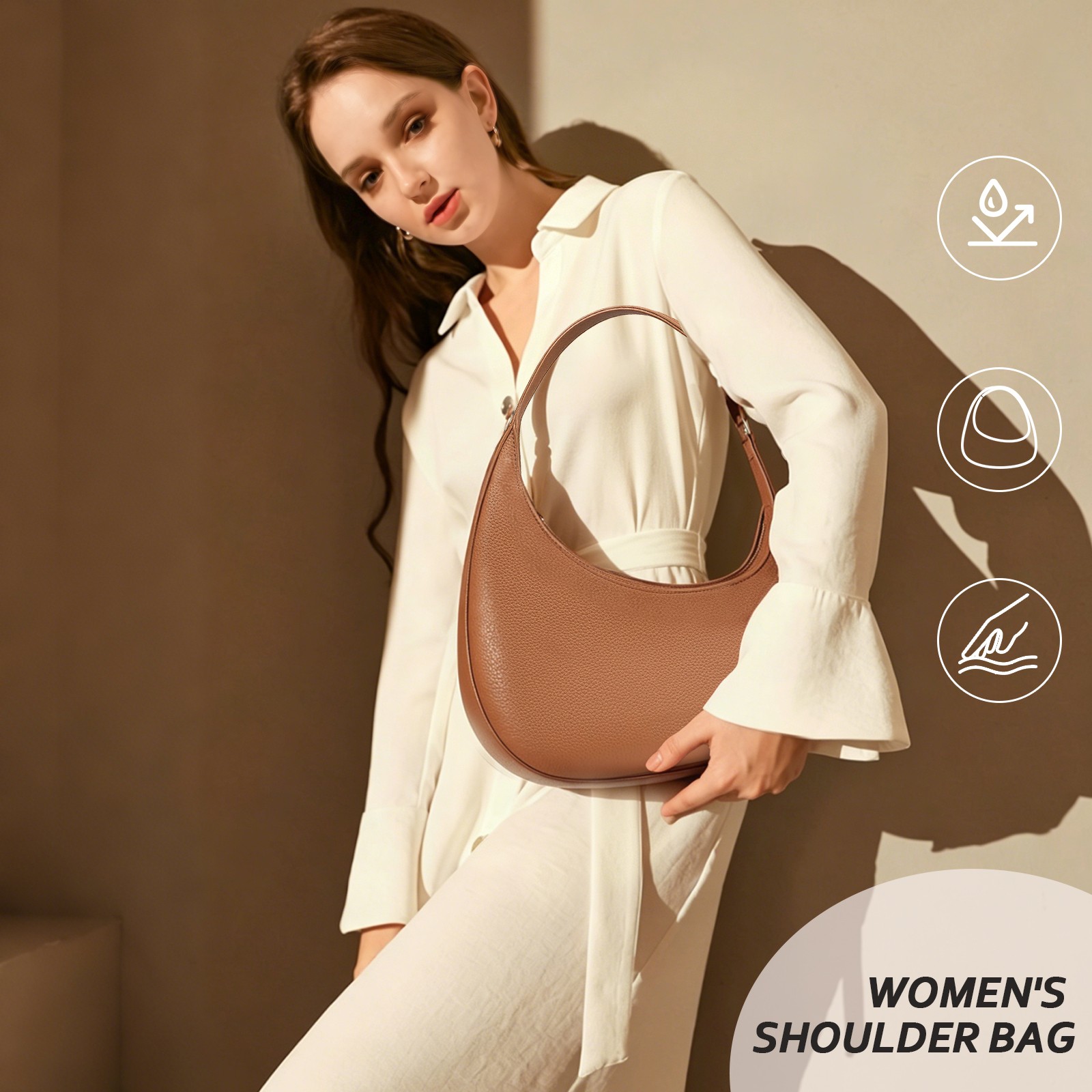 Shoulder Bag for Women Cute Hobo Handbag and Vegan Leather Retro Small Clutch PU