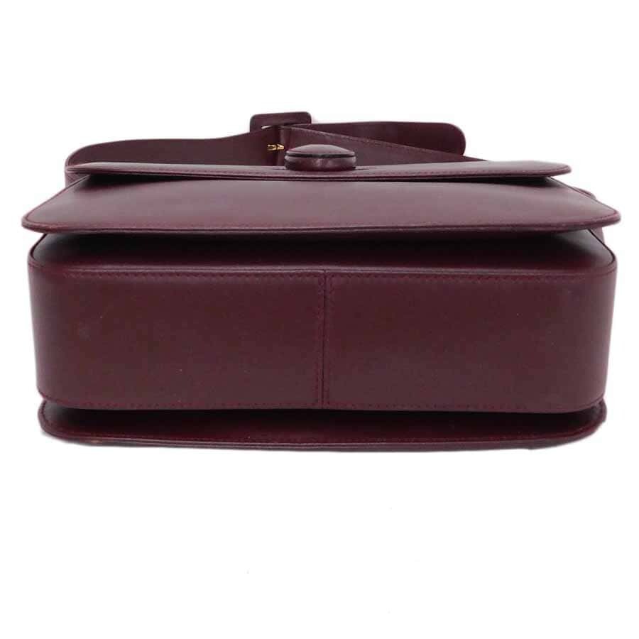 Cartier Must Line Turn Lock Shoulder Bag Bordeaux Leather Women 18.5cm