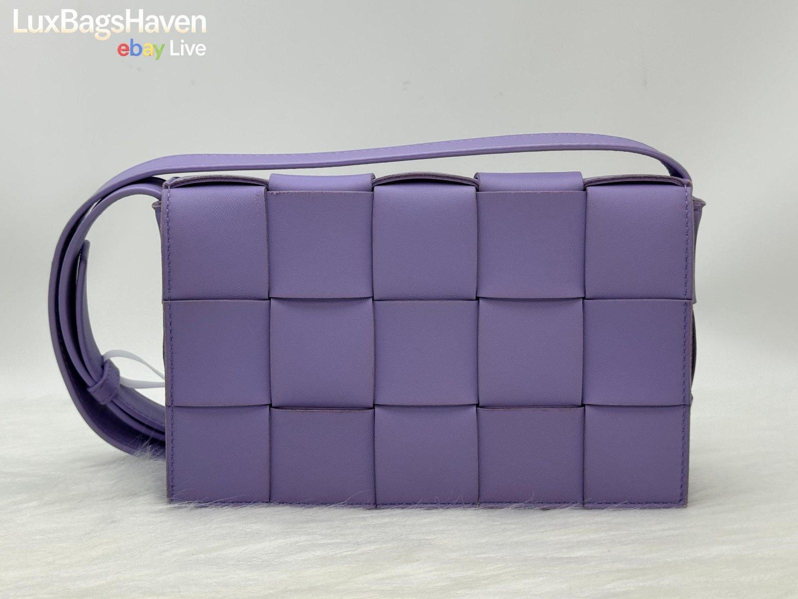 Bottega Veneta Cassette Intrecciato Woven Leather Shoulder Bag Lavender