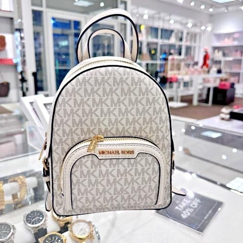 Michael Kors Jaycee XS Convertible Zip Pocket Backpack Bag Vanilla Light Cream