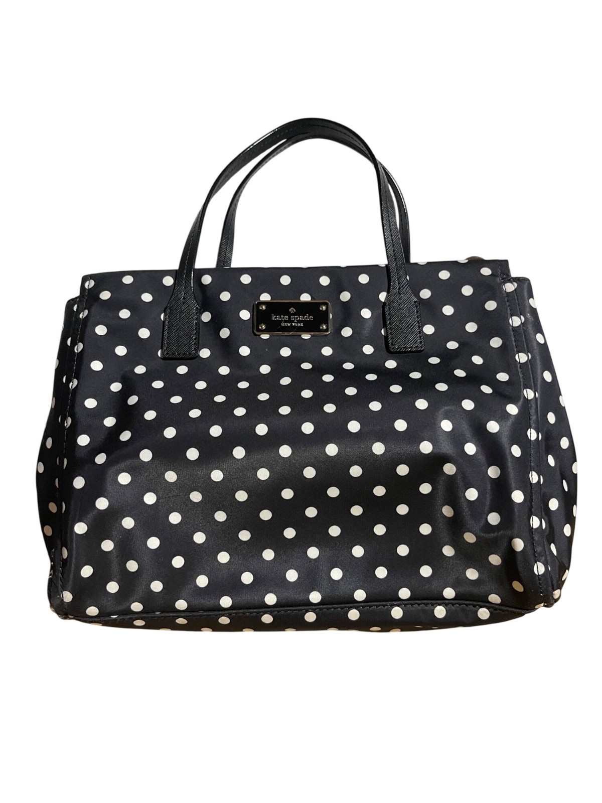 Kate Spade New York Small Loden Blake Avenue Diamond Satchel B/W Polka Dot
