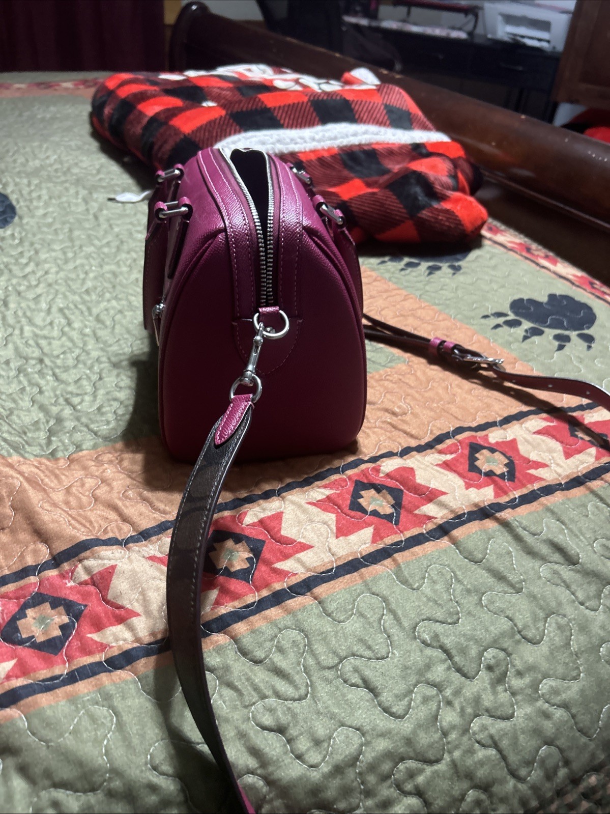COACH purse – 10 inch length, 6.5 inch height, 5.5 in width, Color- Berry Pink