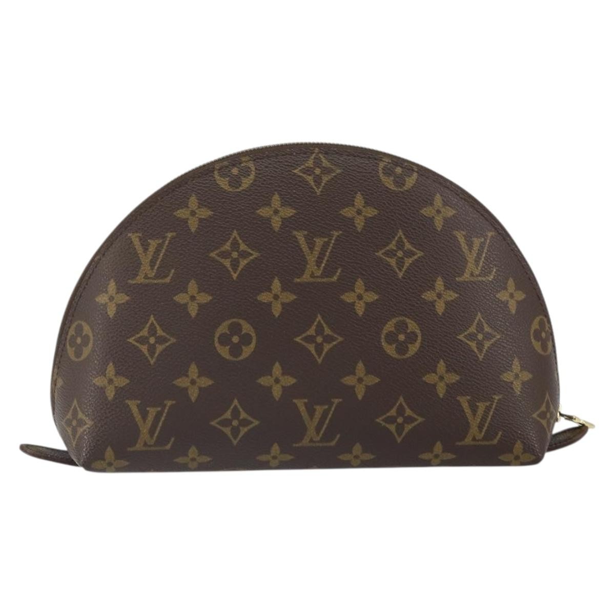 LOUIS VUITTON Monogram Trousse Demi Ronde Cosmetic Pouch M47520 LV Auth BA10020