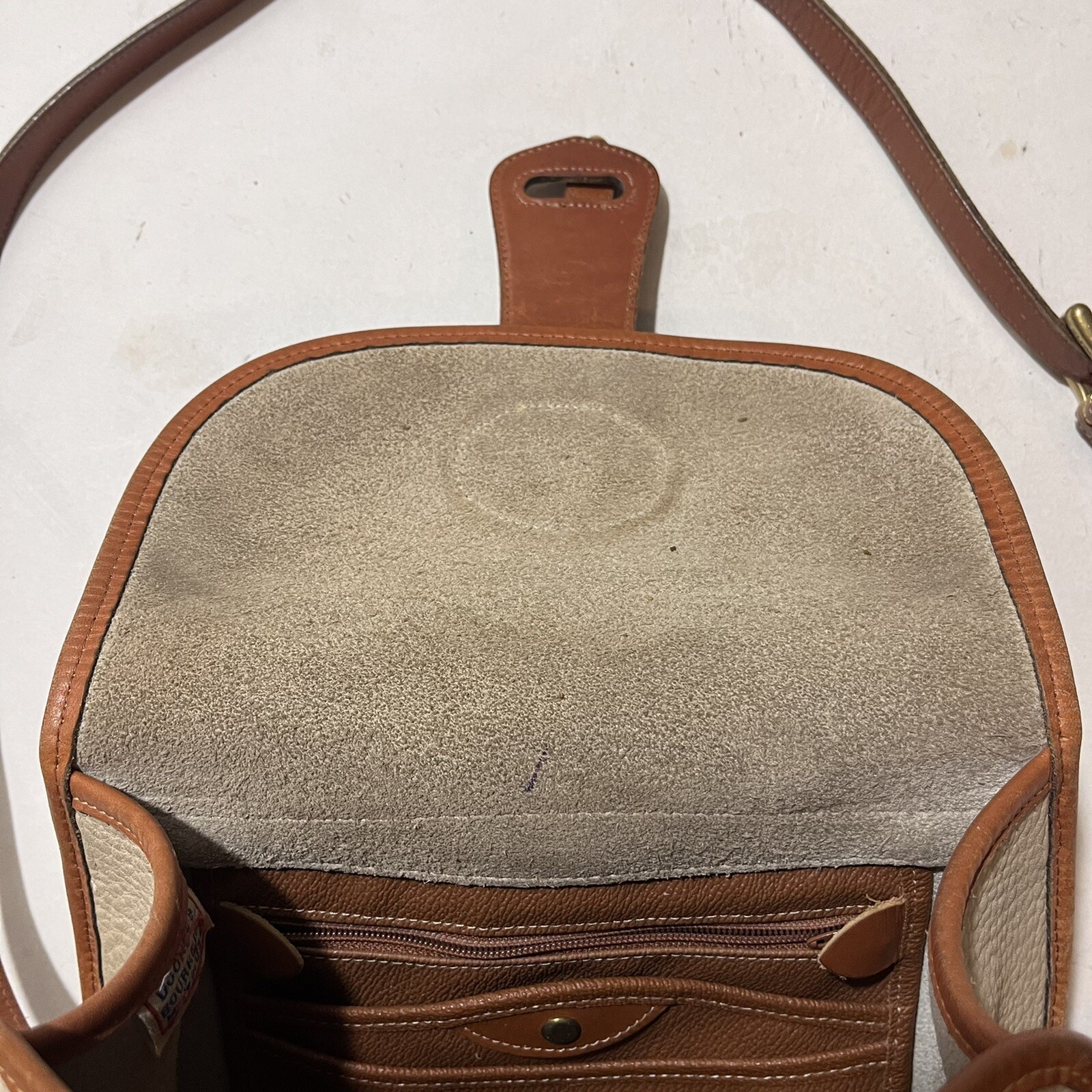 Vintage Dooney & Bourke Purse R25 Medium Essex Bone British Tan Leather