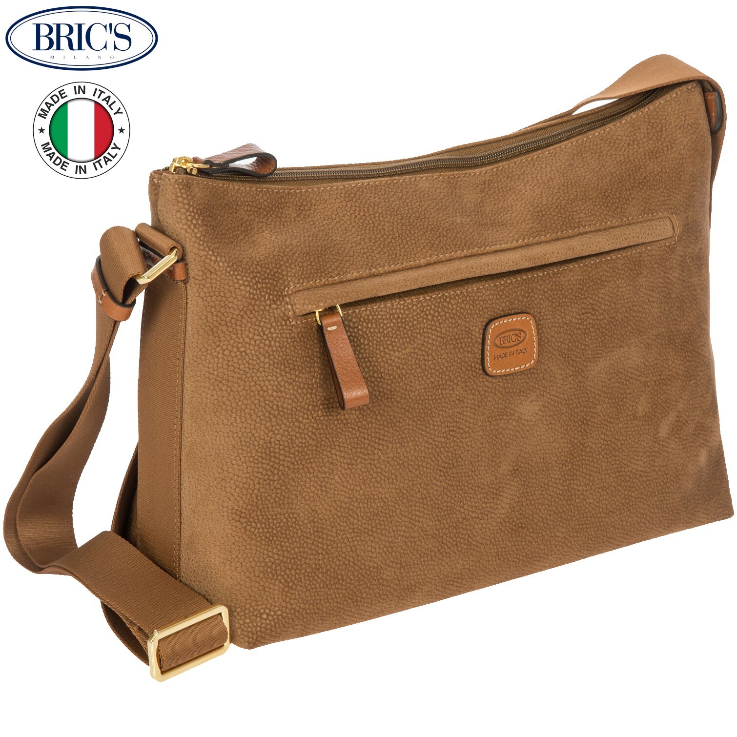 BRIC’S LIFE women’s resistant fabric medium crossbody bag Made in Italy ocher
