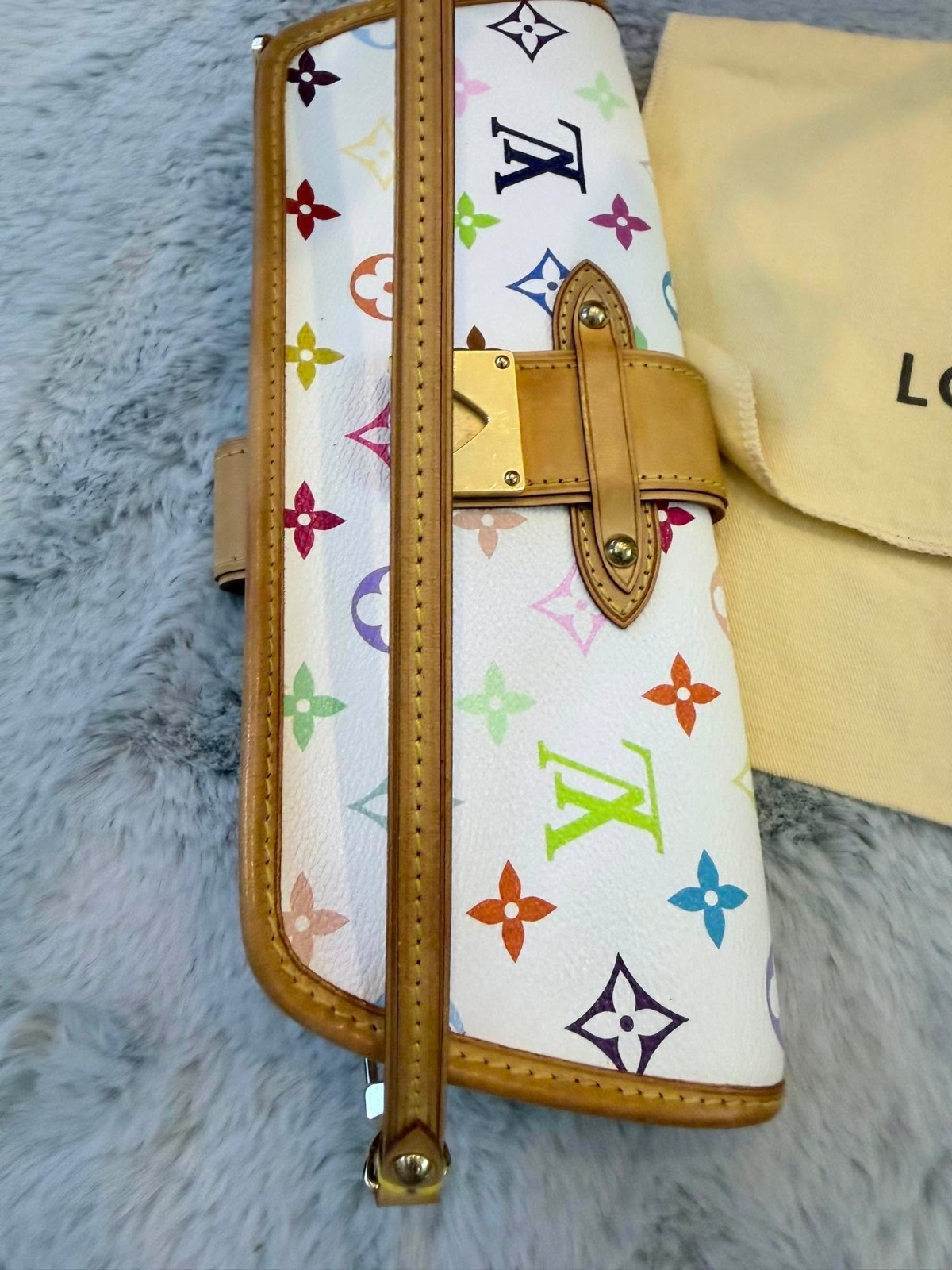 Louis Vuitton Shirley Monogram Multicolore Murakami White Handbag S-Lock
