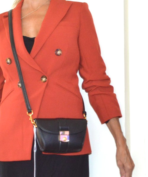 VERONICA BEARD Small Black Crest Crossbody Handbag Gold Hardware Flap New
