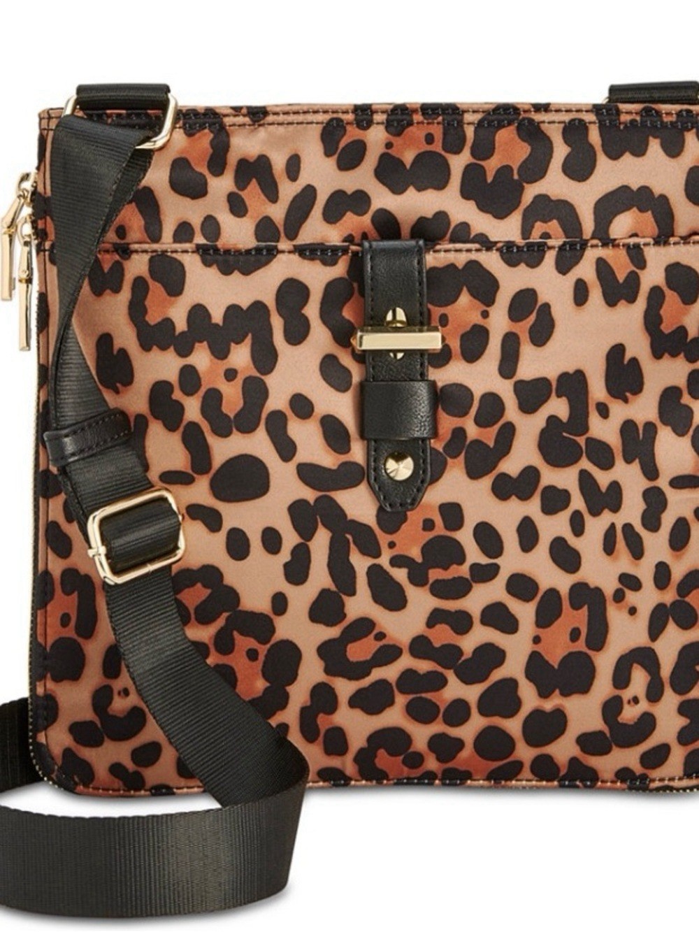 INC Small Leopard Print Crossbody Bag Zip, Adjustable Strap