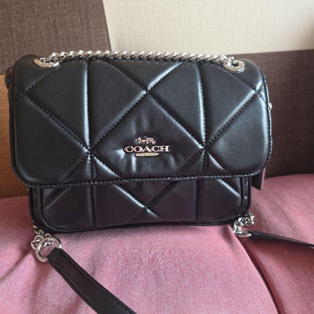 COACH Quilted Shoulder Bag Black