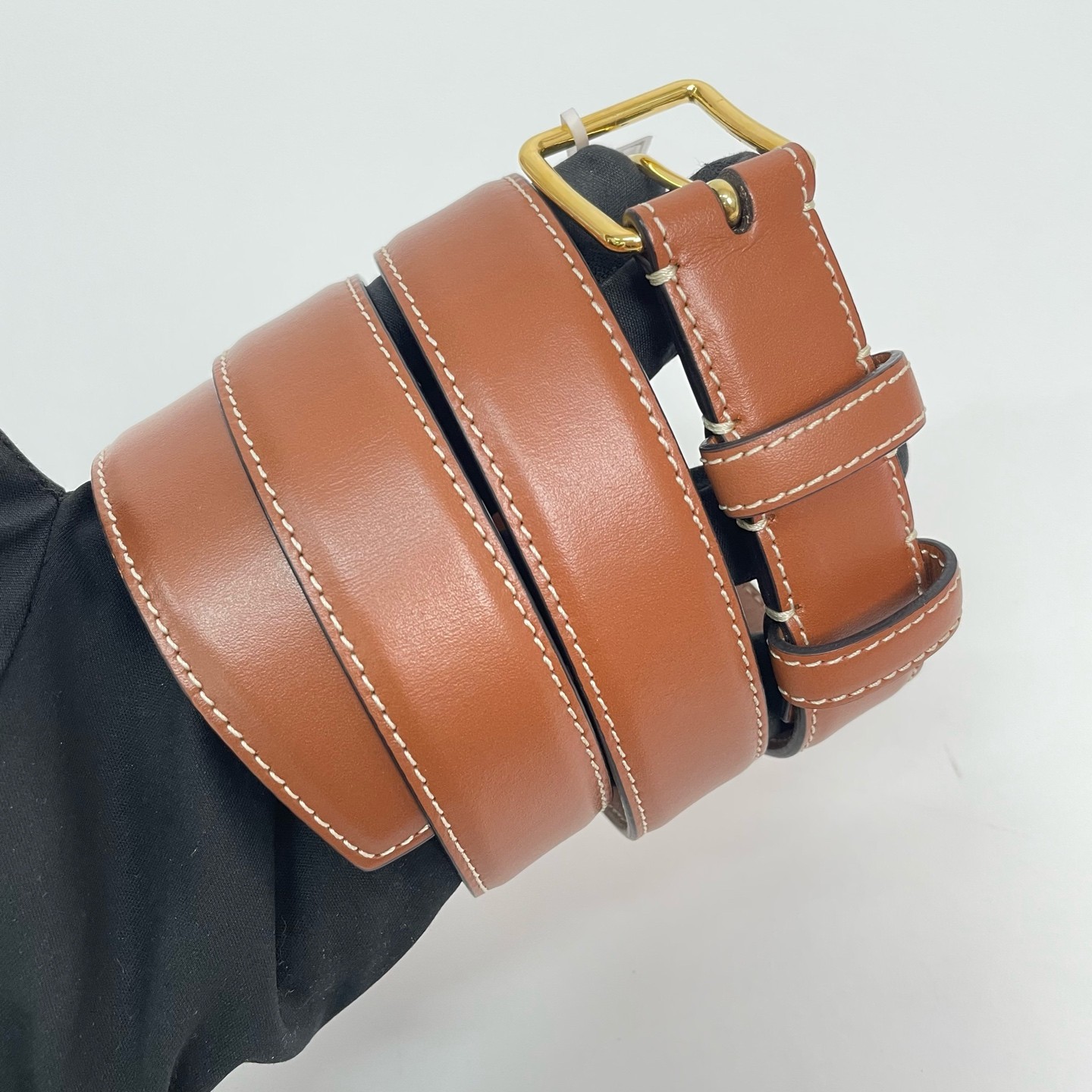 Auth CELINE Triomphe Mini Claude Belt Bag Brown Monogram Canvas Gold Hardware