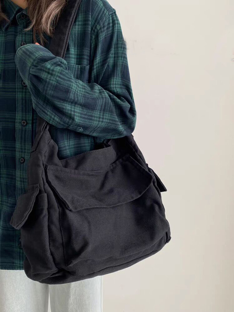 Japanese Canvas Satchels Handbag Students School Crossbody Casual Shoulder Bags