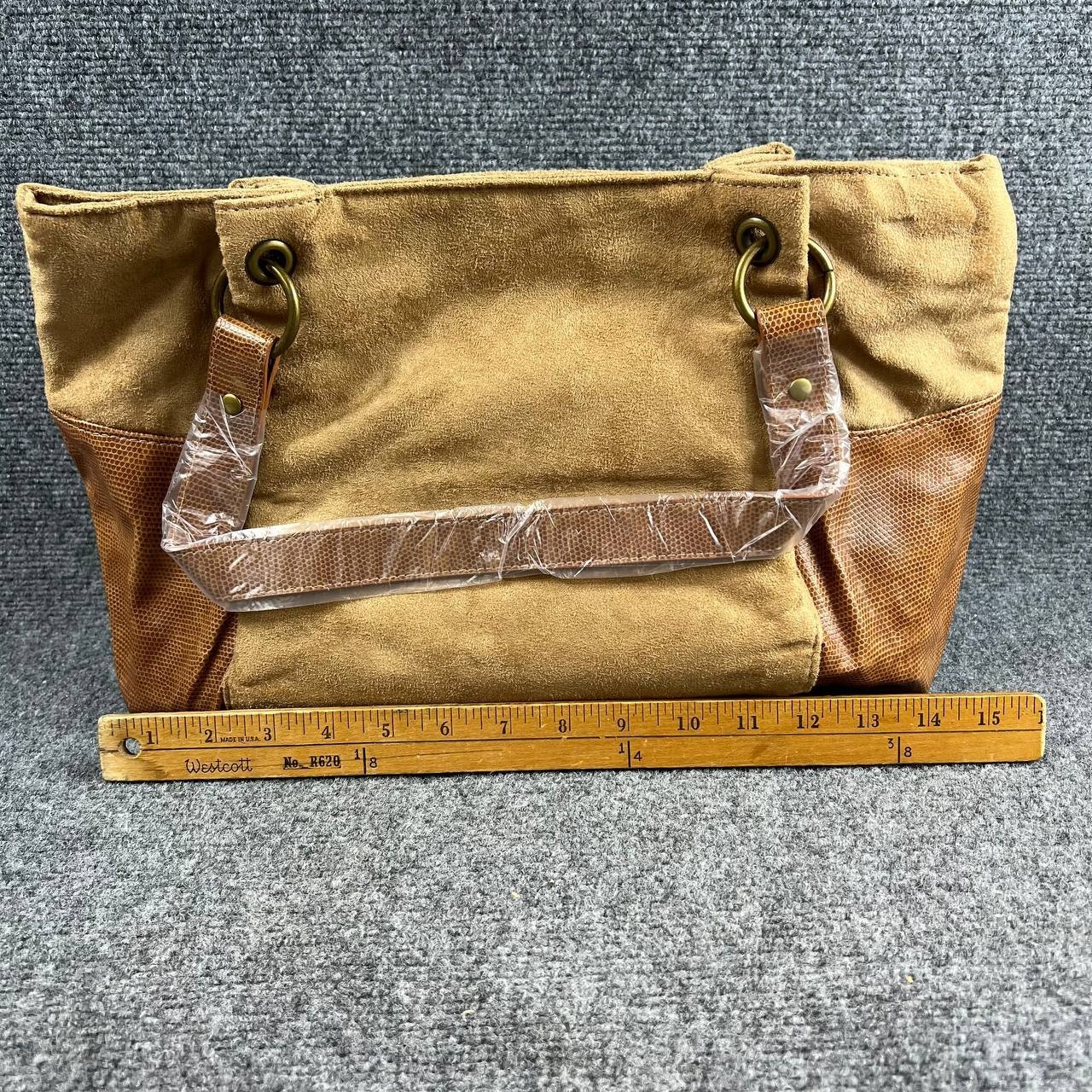 Estee Lauder Brown Tote Bag Fabric Faux Leather New With Stains