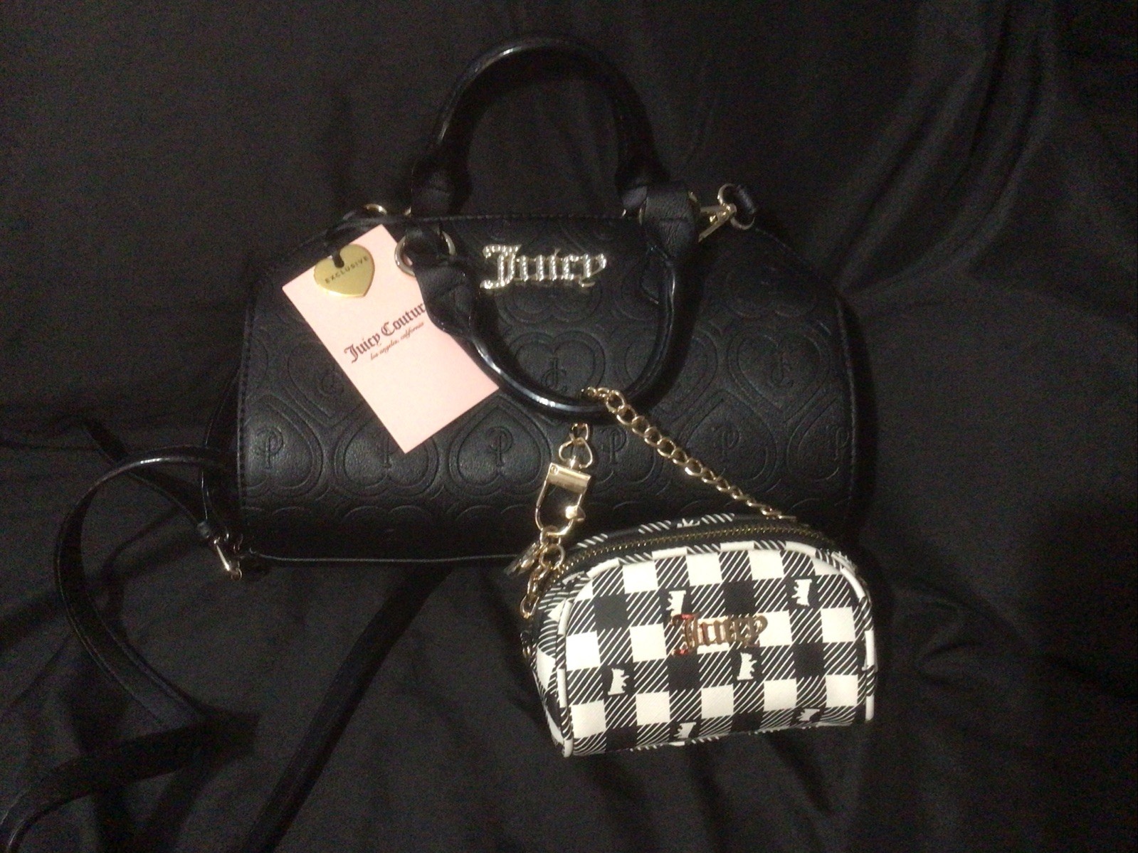 Juicy Couture Heritage Bowler / Barrel Bag Liquorice NWT Womens