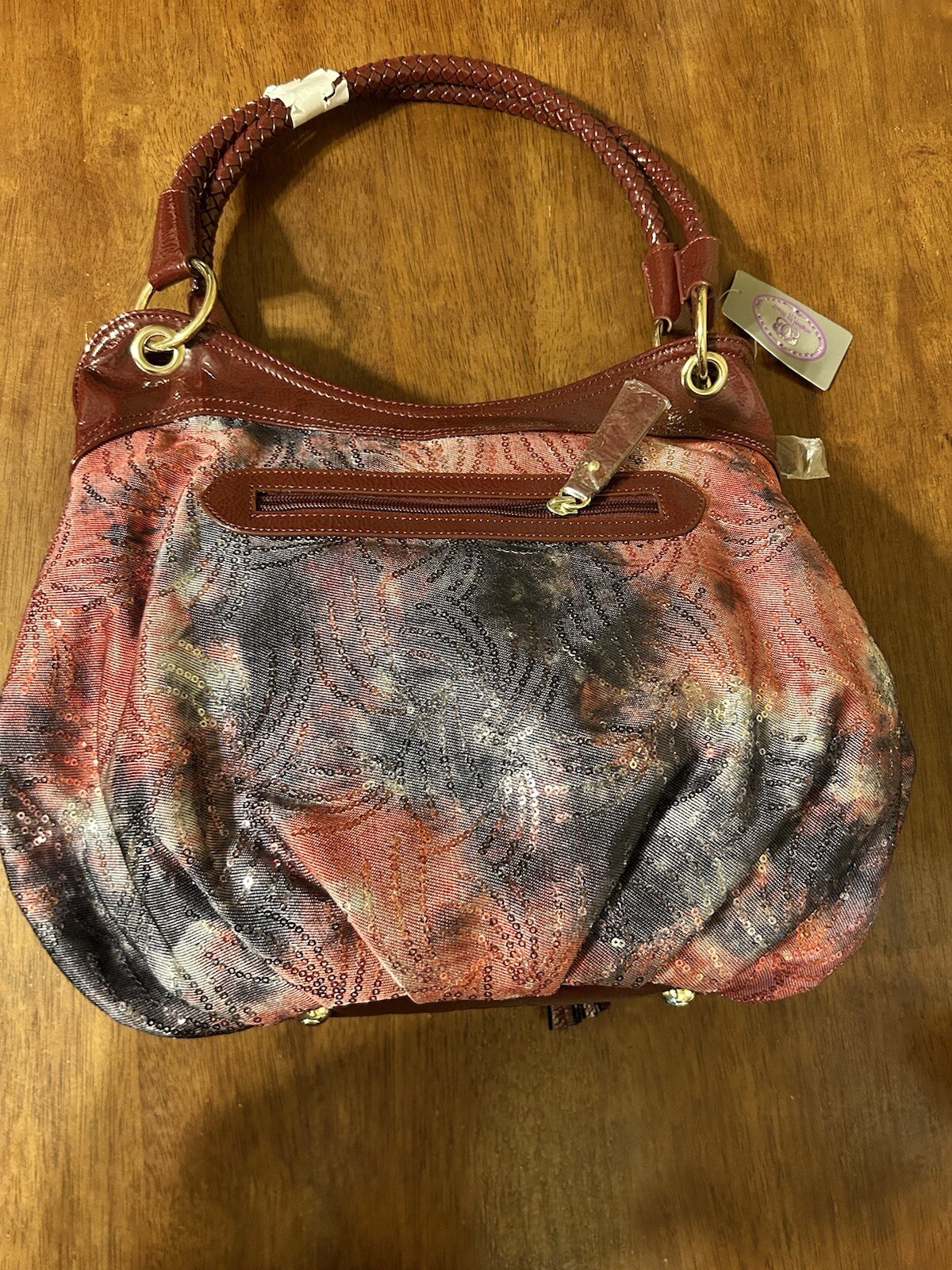 NEW Original By Sharif 1827 Exotic Genuine Leather Shoulder Bag Purse Wine Red