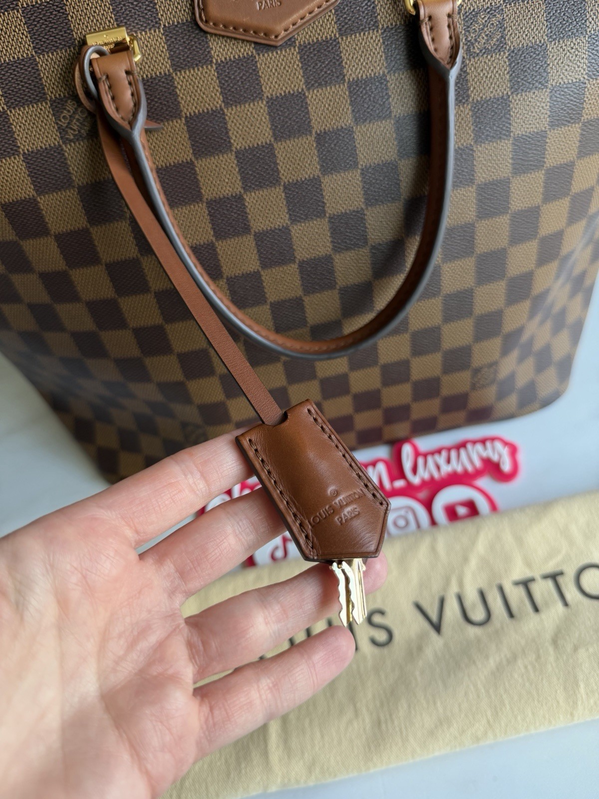 Authentic Louis Vuitton Belmont Damier Ebene Canvas Handbag Purse Tote