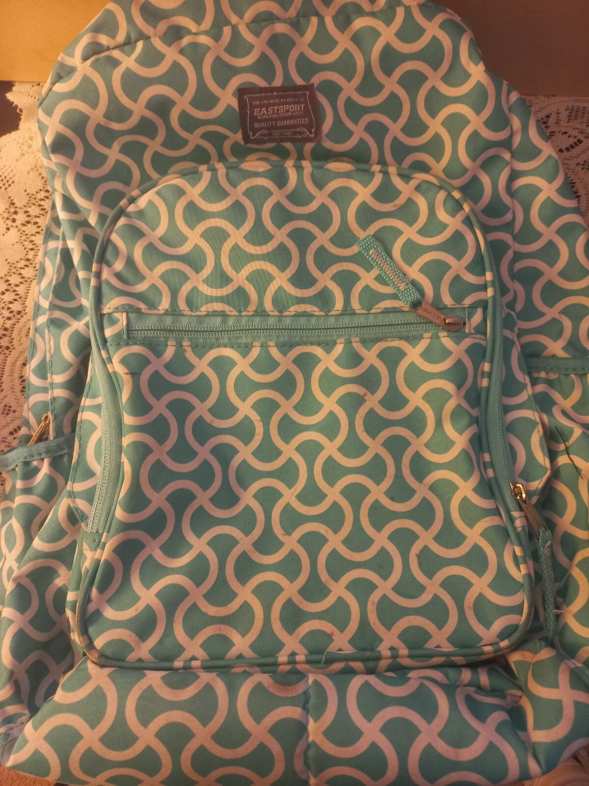 Eastport Teal Swirl Backpack/ School Bag/ Book Or Gym Bag
