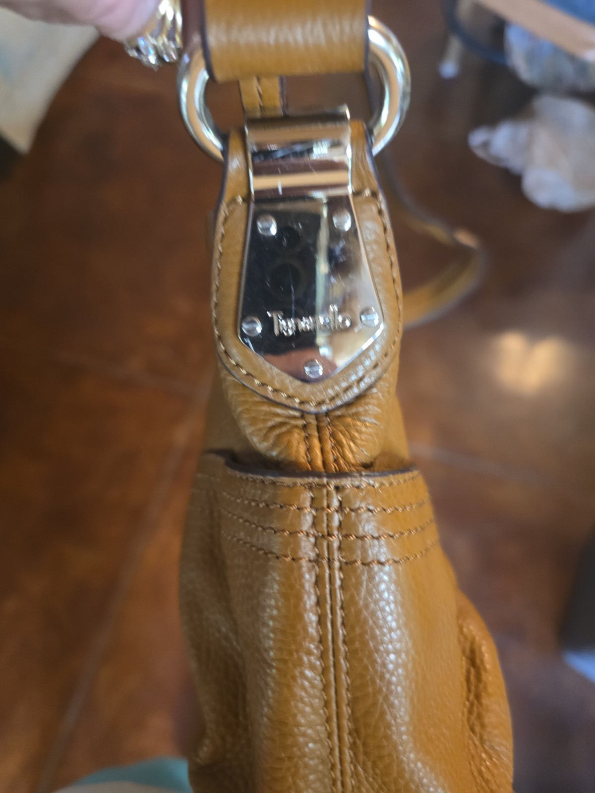 Tignanello Women’s Brown Pebbled Leather Shoulder Bag 11″x7″x3.25″