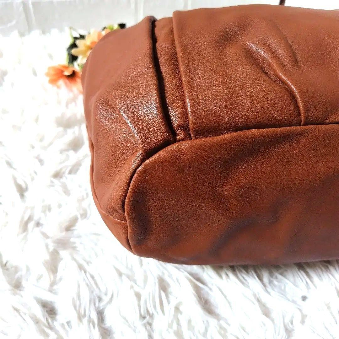 Tsuchiya Kaban Chiffon Loop Tote Bag Leather Camel Womens A4 Used From Japan