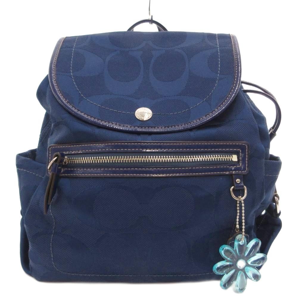 Coach Female Canvas Rucksack Navy Blue 26cm (10.2in) Backpack