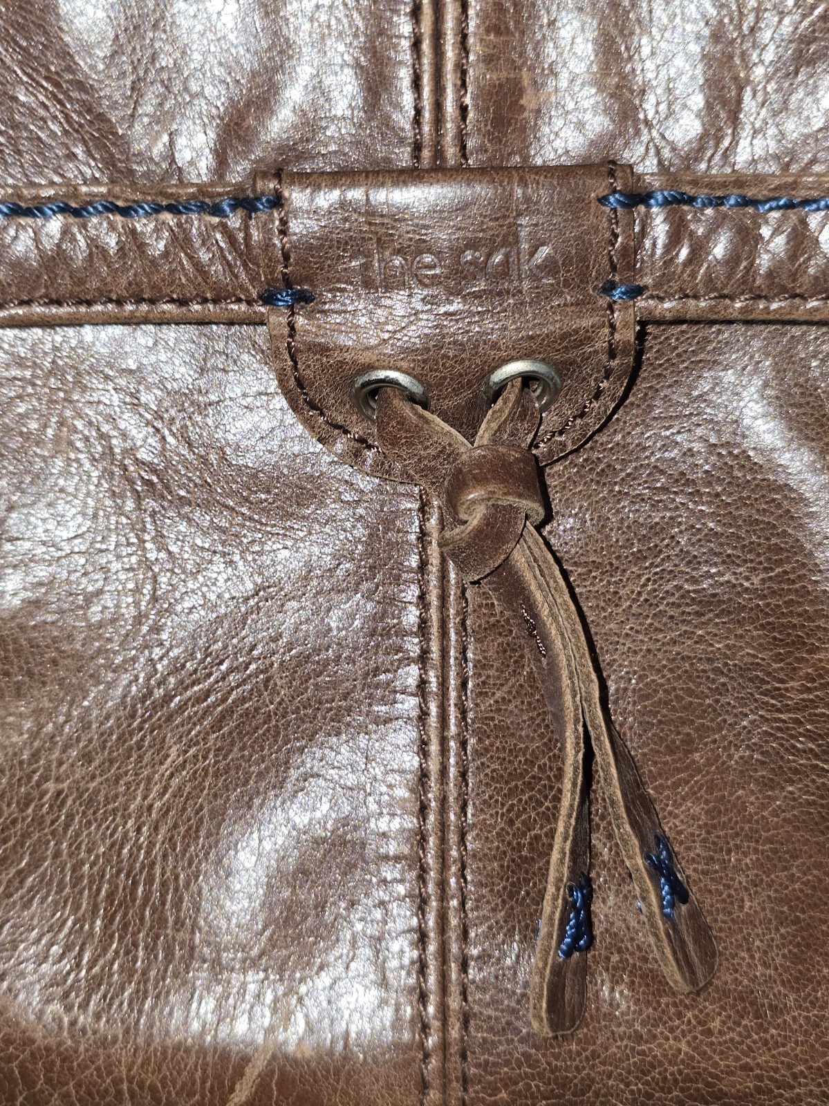 The Sak Brown Leather Convertible Backpack Crossbody Shoulder Bag See Photos