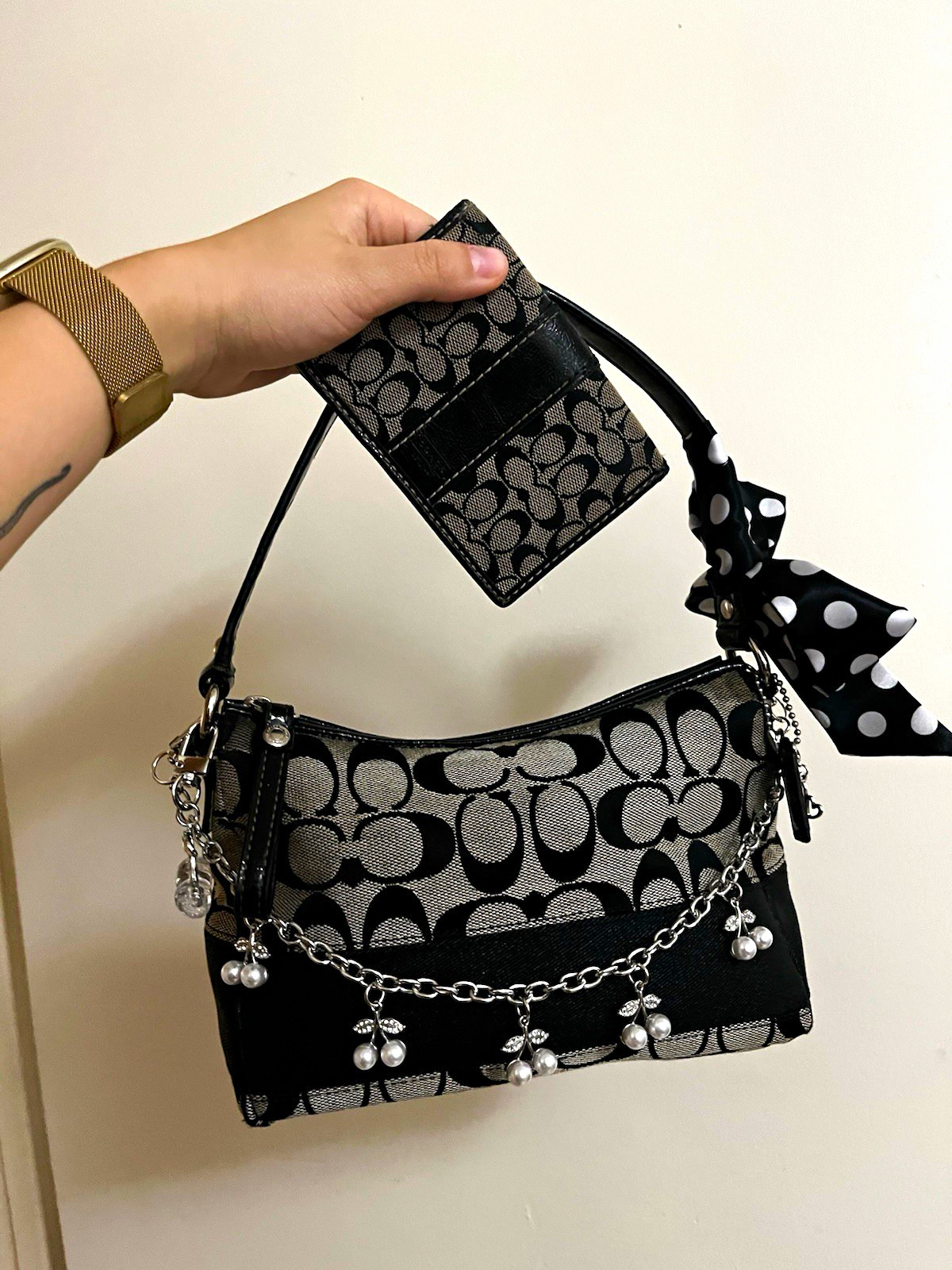 Coach Demi baguette with wallet and charms *read description* purse handbag
