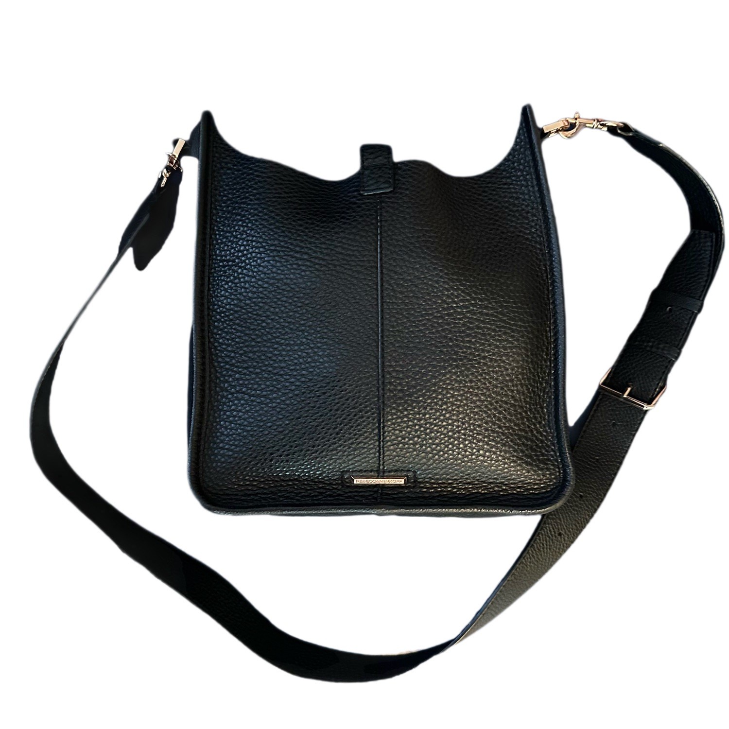 Rebecca Minkoff Black Leather Feed Bag Crossbody Bucket Bag Medium Unlined