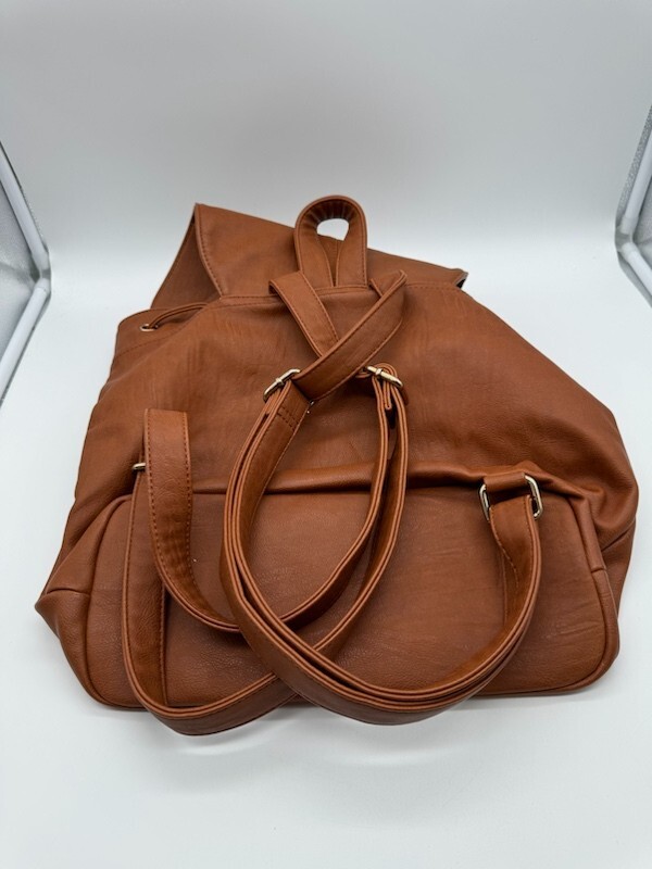 Hynes Eagle Faux Leather Ultra Chic Backpack Brown