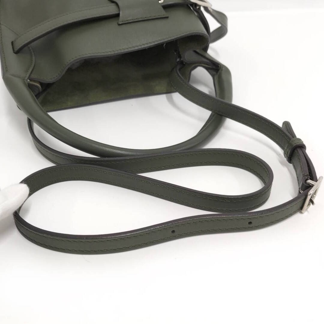 Celine Shoulder Bag Leather Khaki 187243A Used SKAI-0