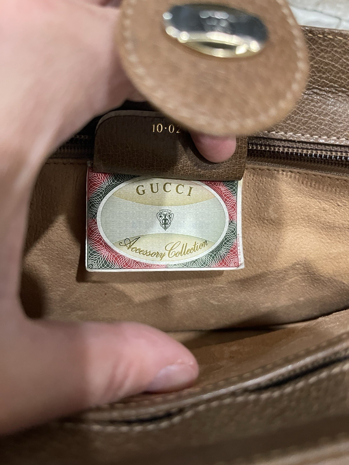 Vintage GUCCI Accessory Collection Shoulder Bag Brown Leather RARE Made In Italy
