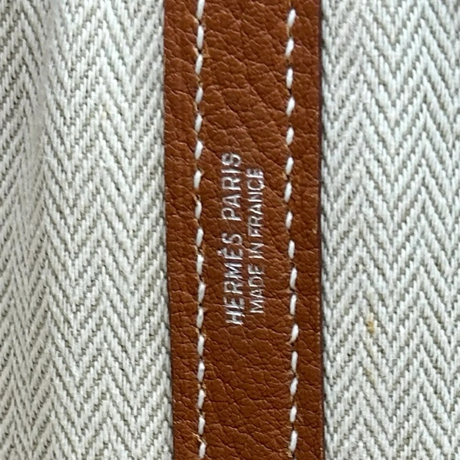 HERMES Garden Party PM Gold Negonda Leather Tote #OKB7911