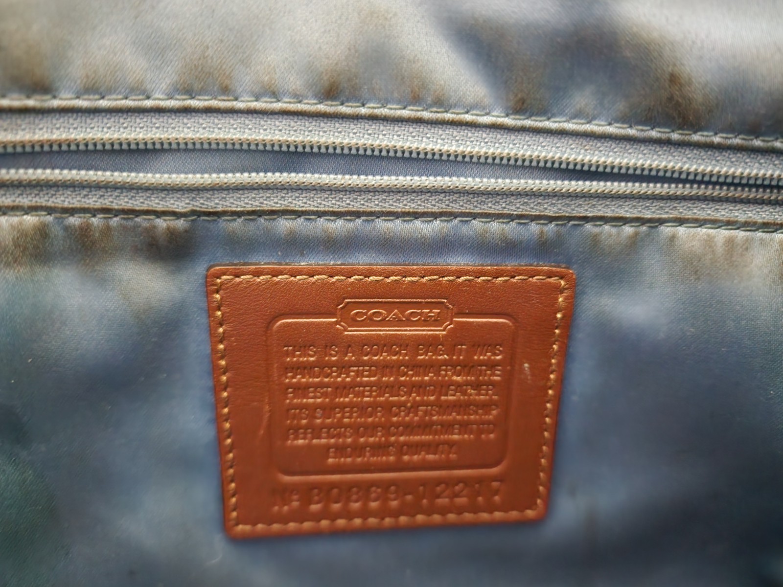 Coach Denim Signature Indigo Patchwork Gallery Tote Y2K