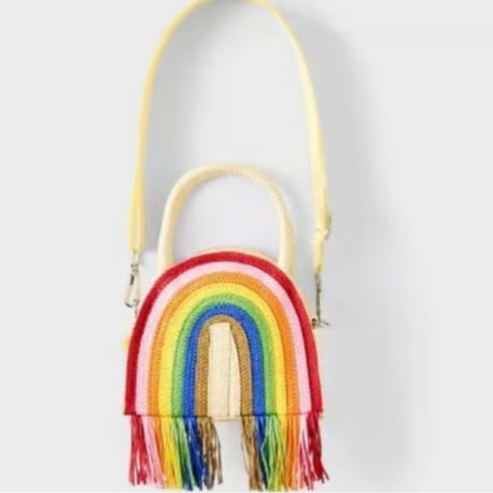 Rainbow Cross body bag mini zip fringe purse new with tag Target Pride Size Mini
