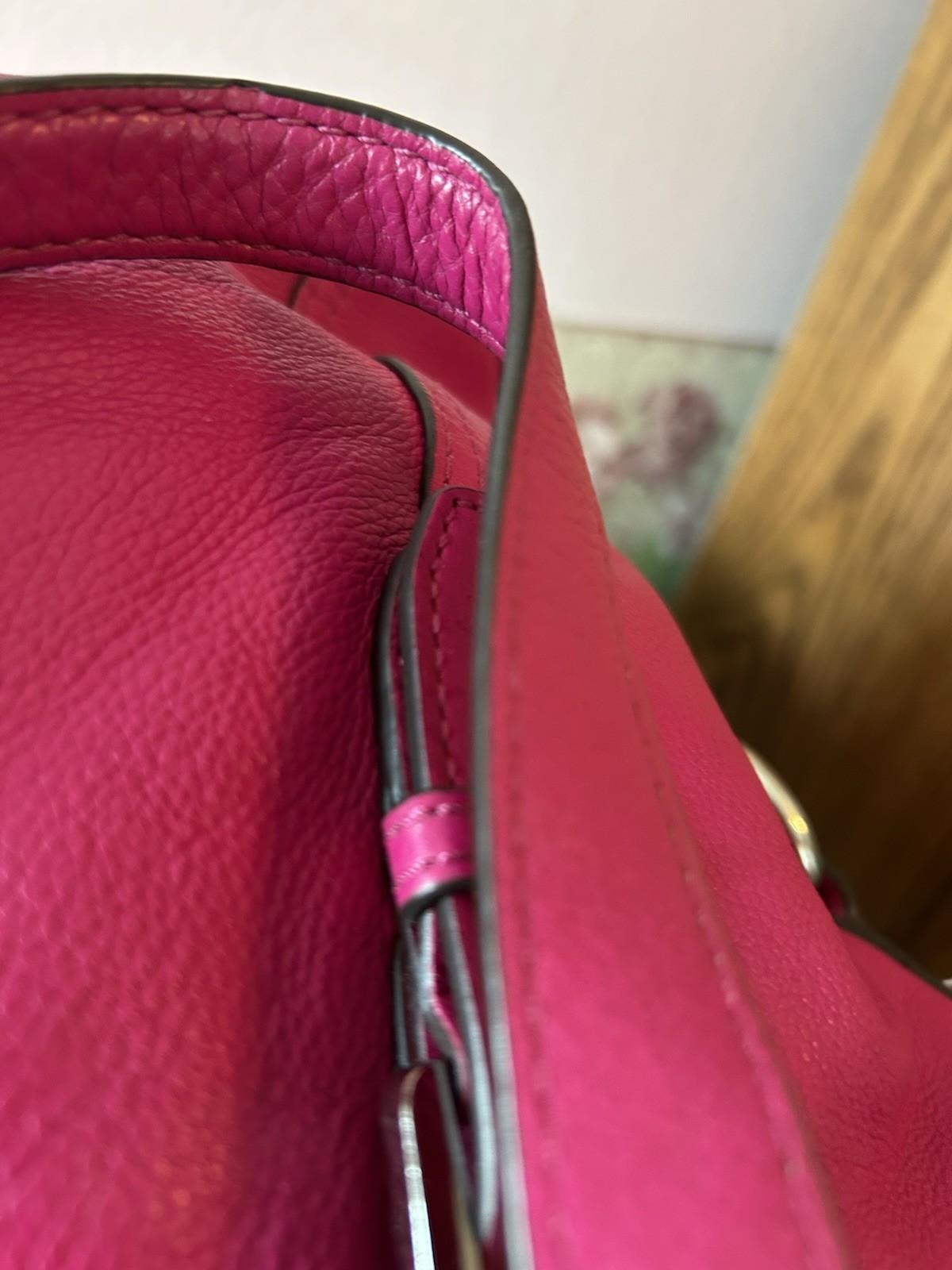 Michael Kors Fuschia Pink Leather Satchel Purse