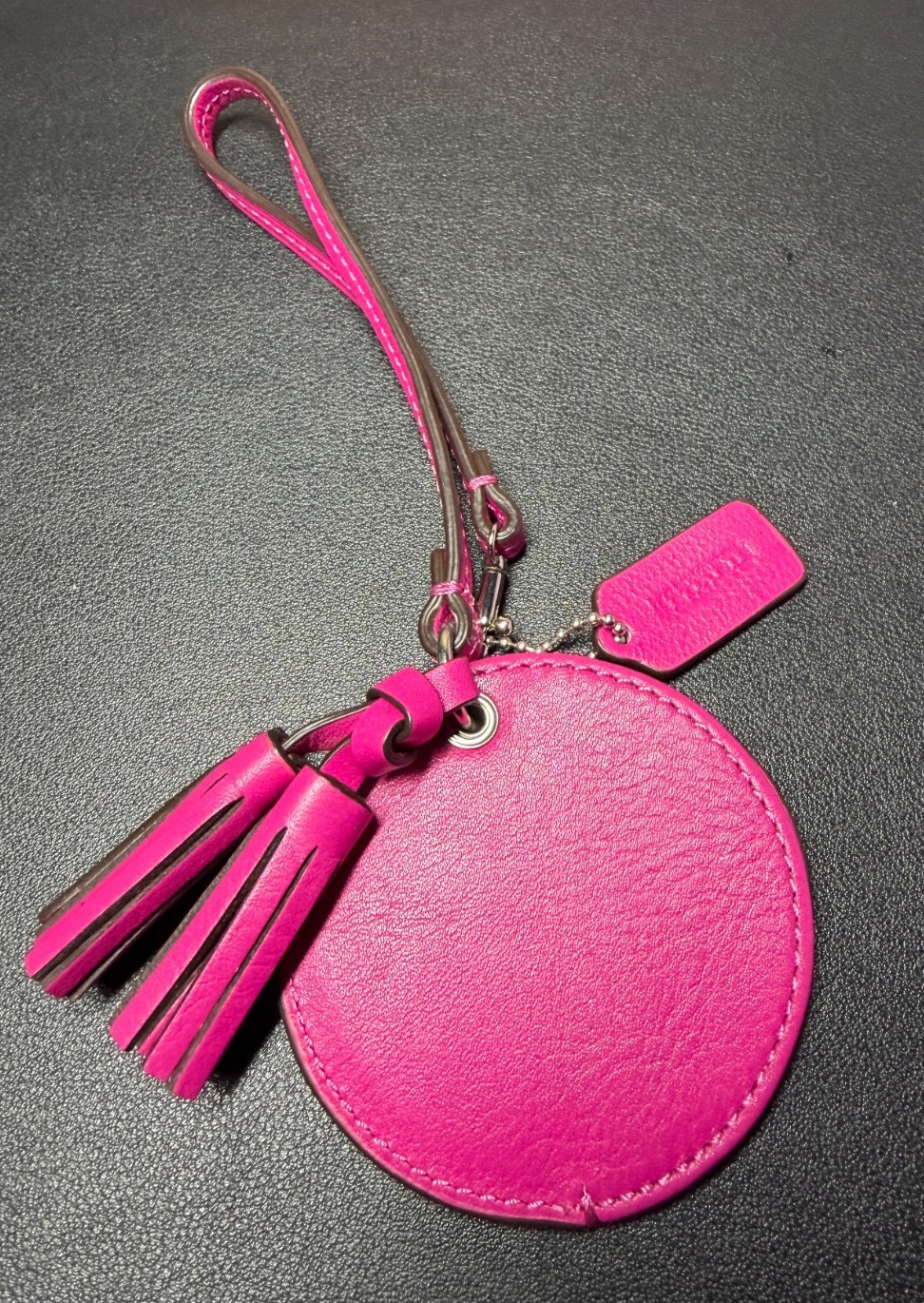 Coach New York Hot Pink Mirror Bag Charm (Lot 2097)