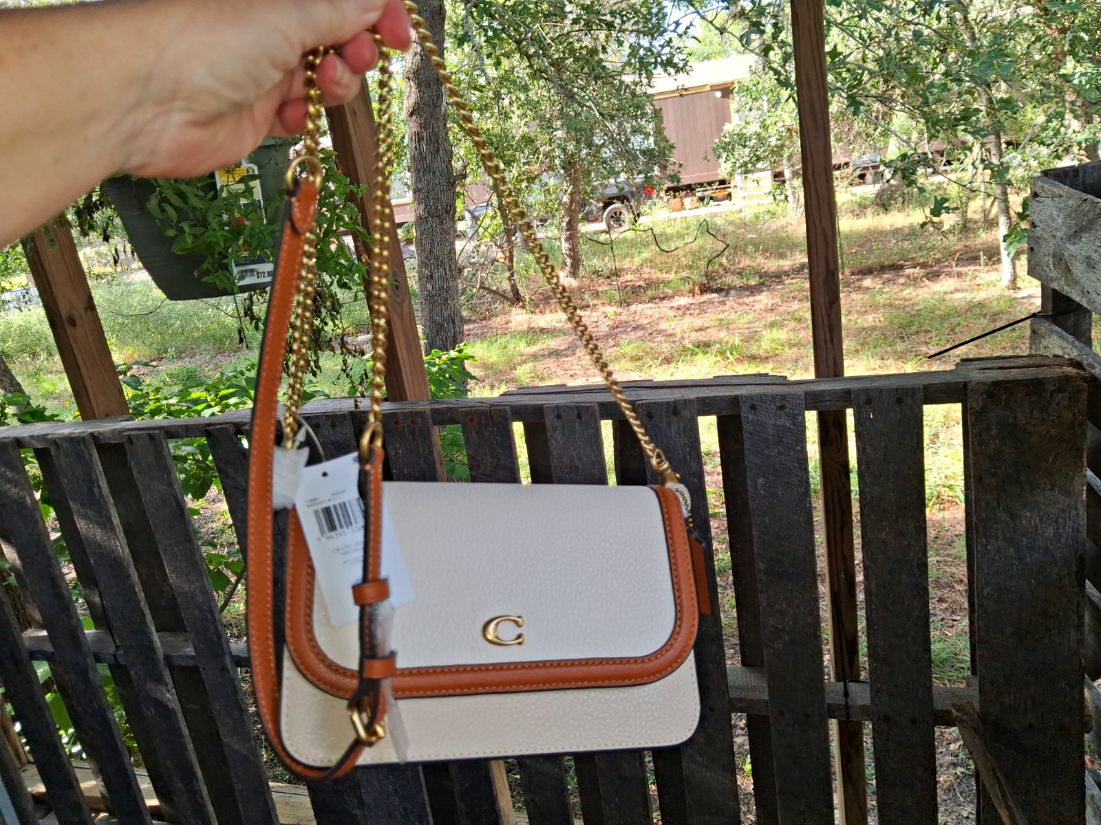 Coach Legacy Chain Colorblocked Crossbody Bag CW867 B4/Ivory Multi