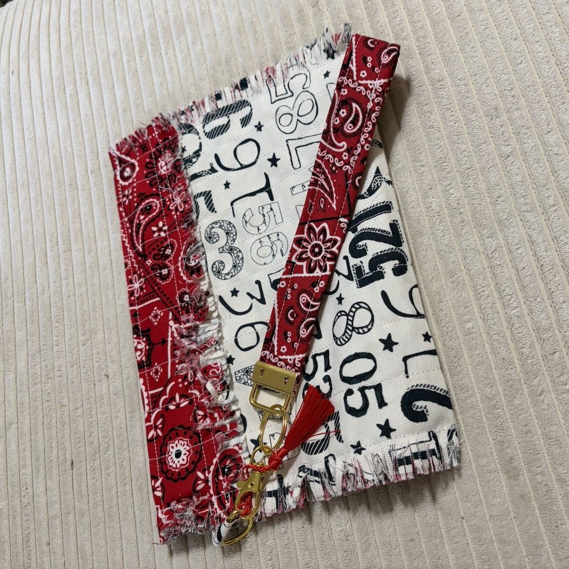 Handcrafted Boho Multicolor Snap Wristlet Clutch, Fringe, w/Key Fob