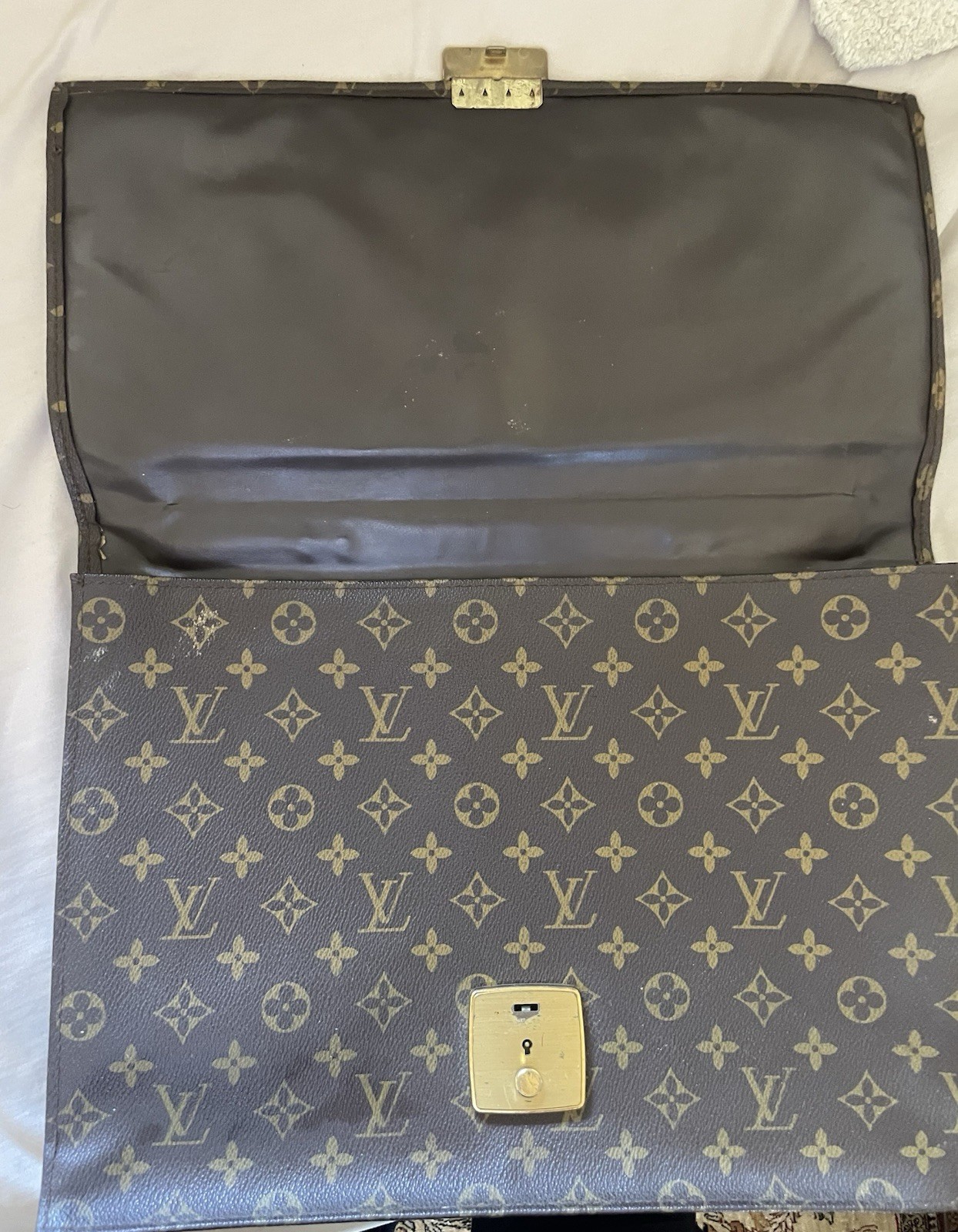 Louis Vuitton Briefcase Brown Leather