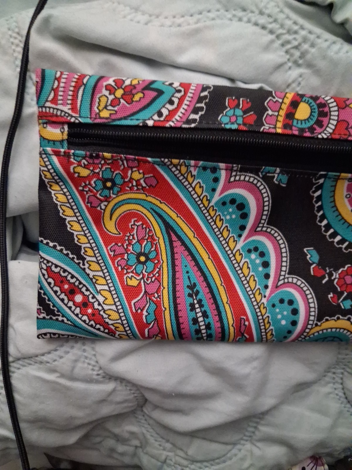 Vera Bradley Pencil & Brush Bag Makeup 10×5 PVC Lined Nylon Outer Shell Cute