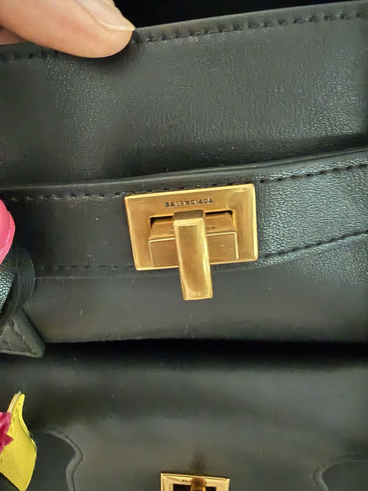 Balenciaga Bel Air med Black Leather Carryall Bag
