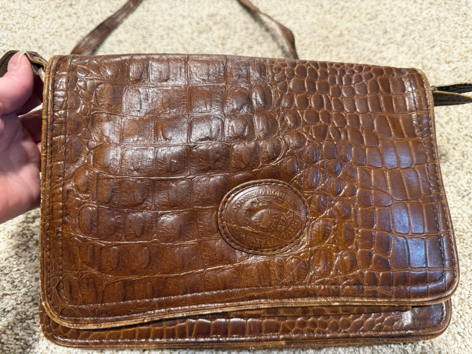 Vintage Dooney And Crocodile Bourke Duck All Weather Leather Purse