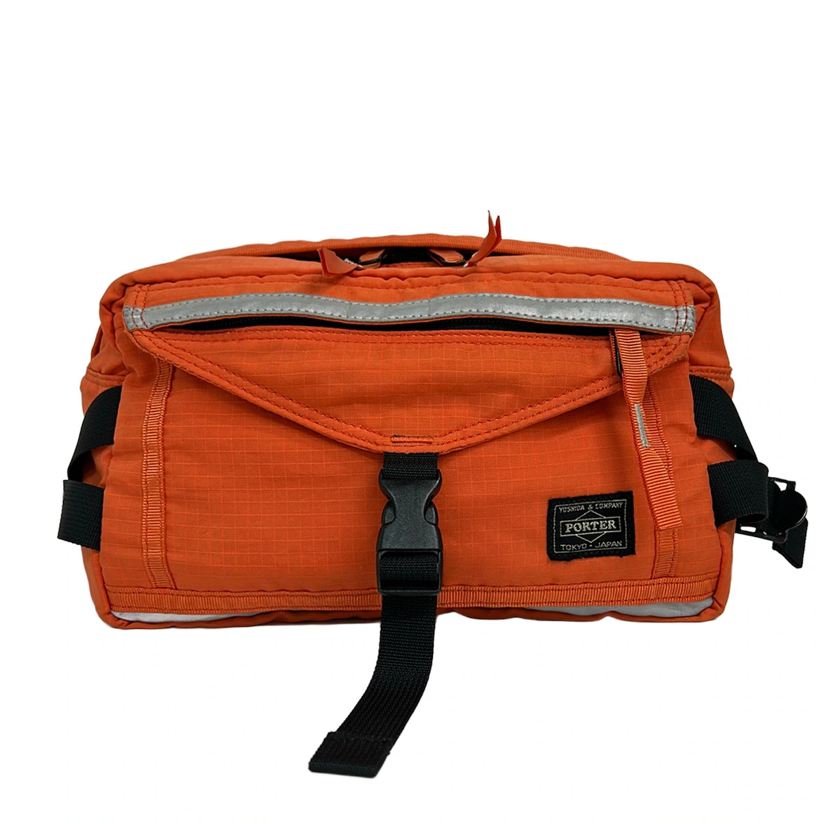 Porter /Yoshida – Orange Silver Nylon Bum Bag