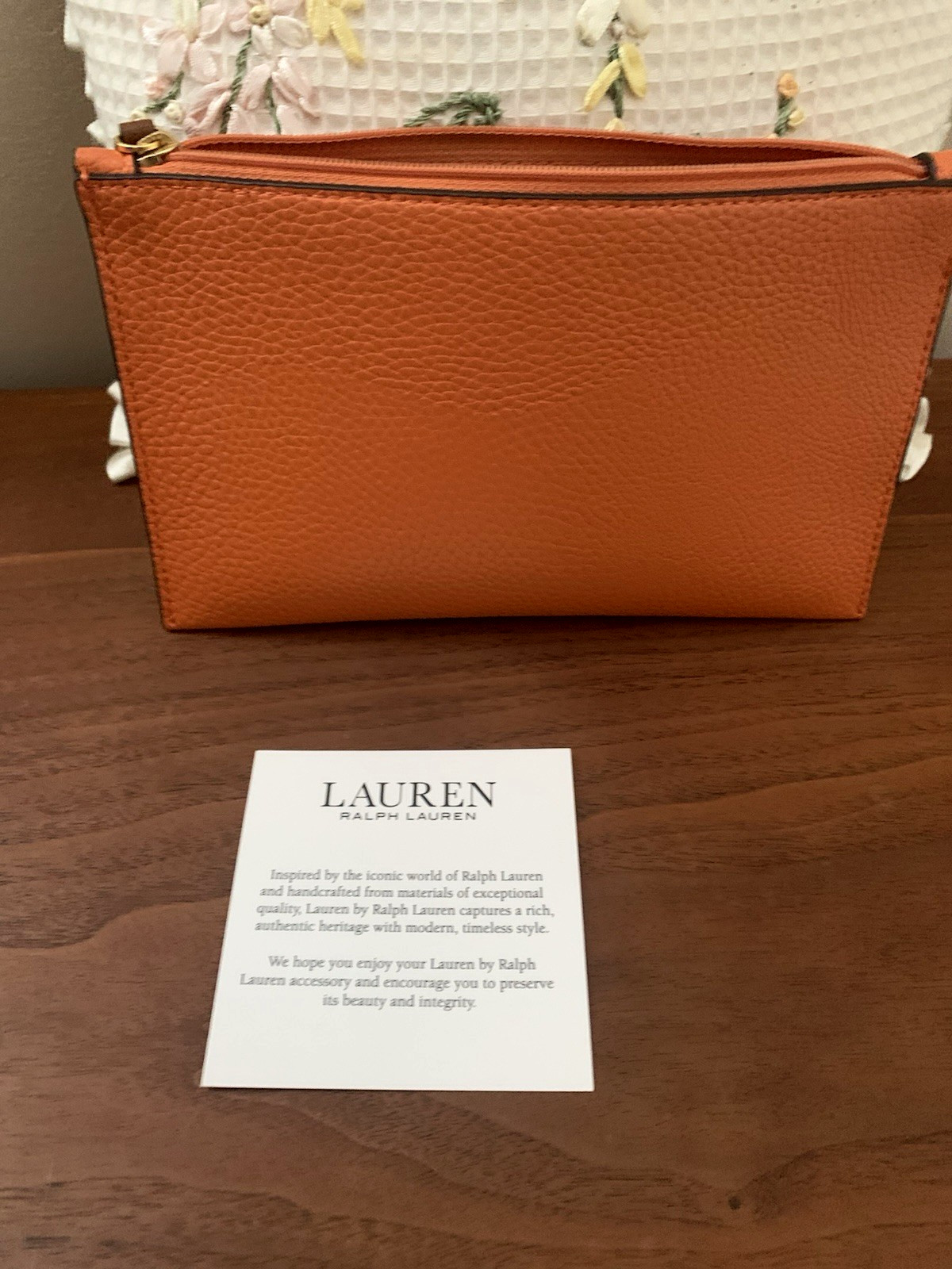 Lauren Ralph Lauren Purse Wristlet Zipper Pouch-New Without Tags