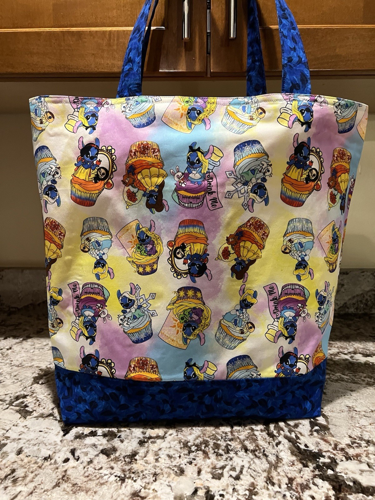 Custom Disney Princess LILO And Stitch cotton washable reusable Purse tote bag