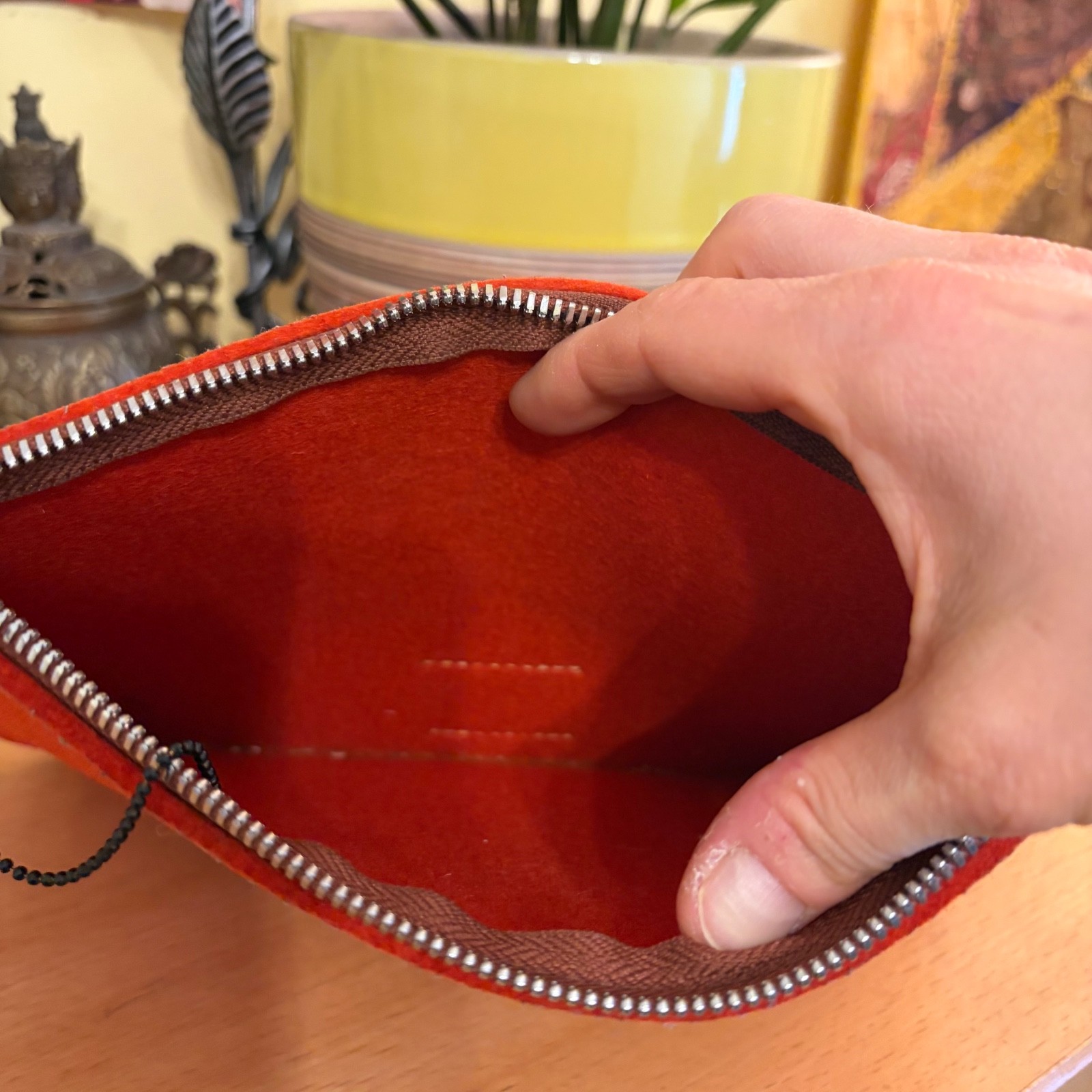 Graf & Lantz Felted Wool Flat Pouch Red Nordic Minimalist Scandinavian Neutral