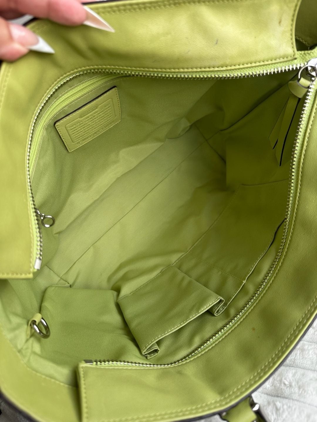 Coach Leatherware Lime Green Leather Tote Bag