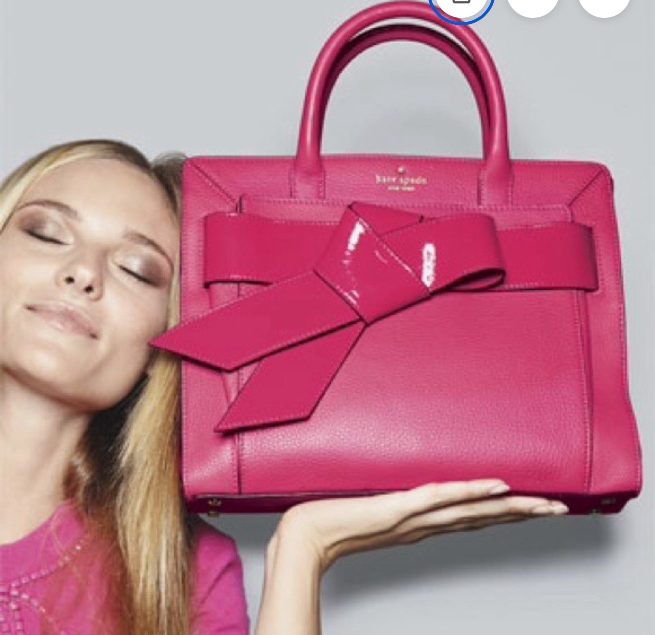 Kate Spade Bow Valley Pink Rosa Ringwald Satchel handbag