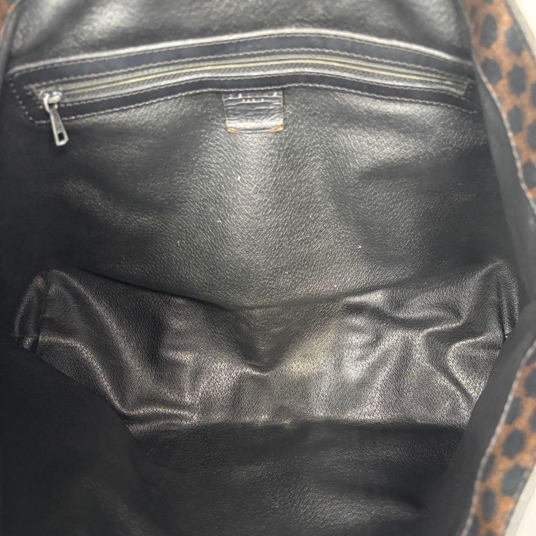 CELINE Vintage Macadam Triomphe Large Tote Bag Shoulder Purse Brown Leather
